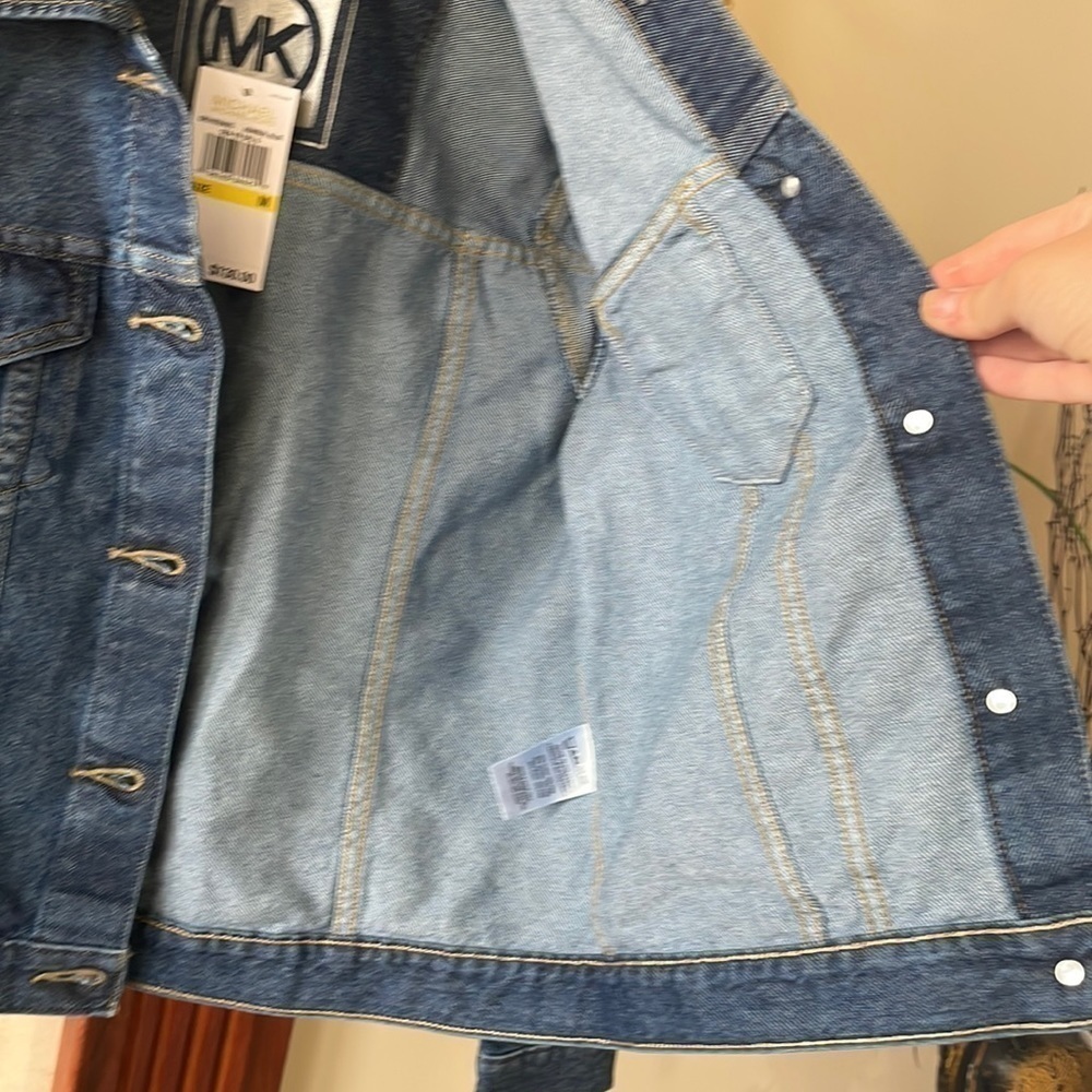Brand New Michael Kors Admiral Blue Denim Button Up Jean Jacket - Picture 15 of 16